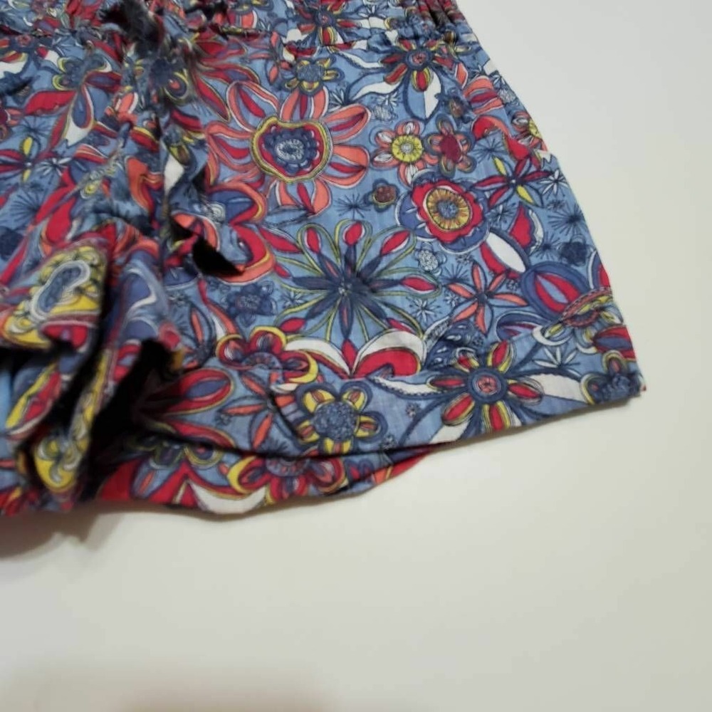Old Navy Girls Romper Blue Red Floral Tie Front Sleeveless Knot Buttons XS - Picture 4 of 12